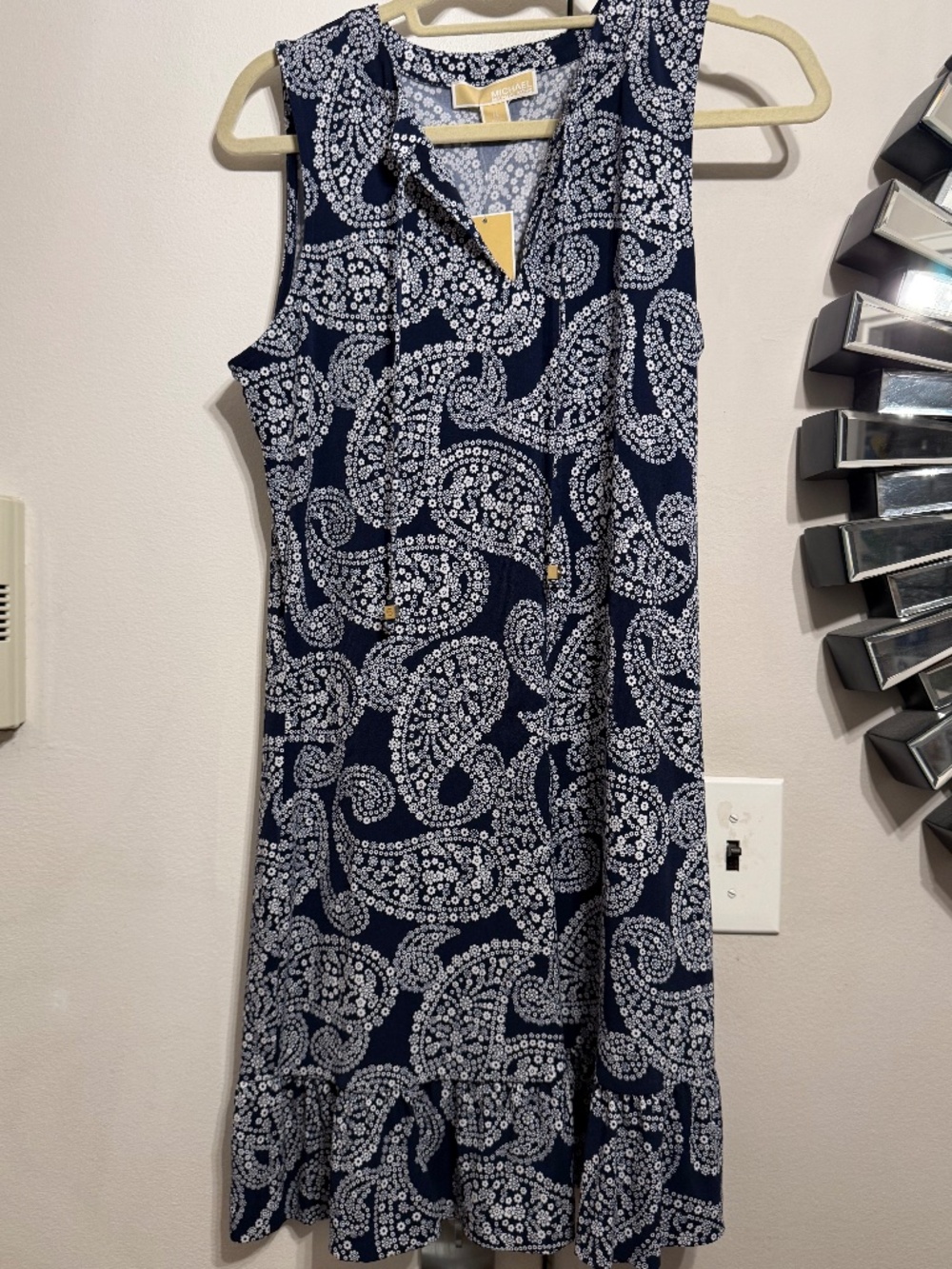 Michael Kors NWT Blue Paisley Tank Dress Size M